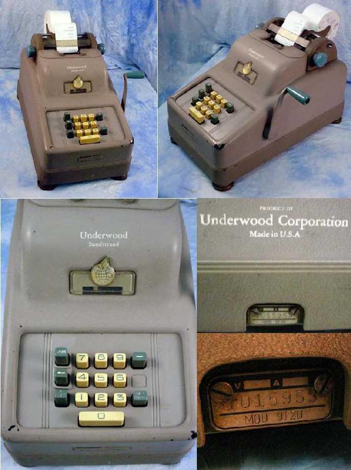 Underwood Sundstrand Model 9120 Adding Machine (source ebay)